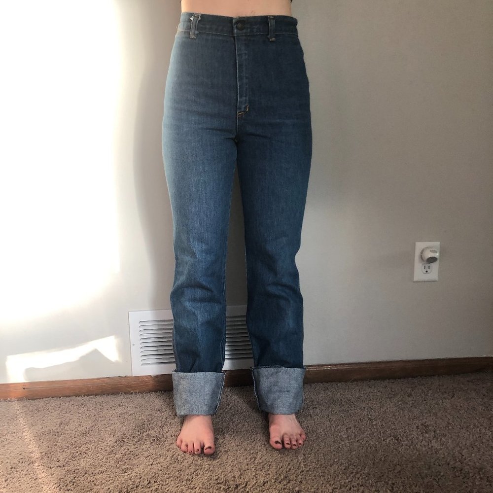 Vintage Jeanetics 70's Jeans w/ Burlesque Patch